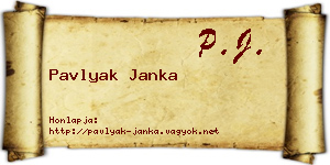 Pavlyak Janka névjegykártya